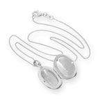Sterling Silver Oval Engraved Locket on Chain 14 - 32 Inches