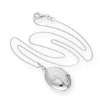 Sterling Silver Oval Engraved Locket on Chain 14 - 32 Inches
