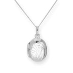Sterling Silver Engraved Oval Locket 14 - 32 Inches