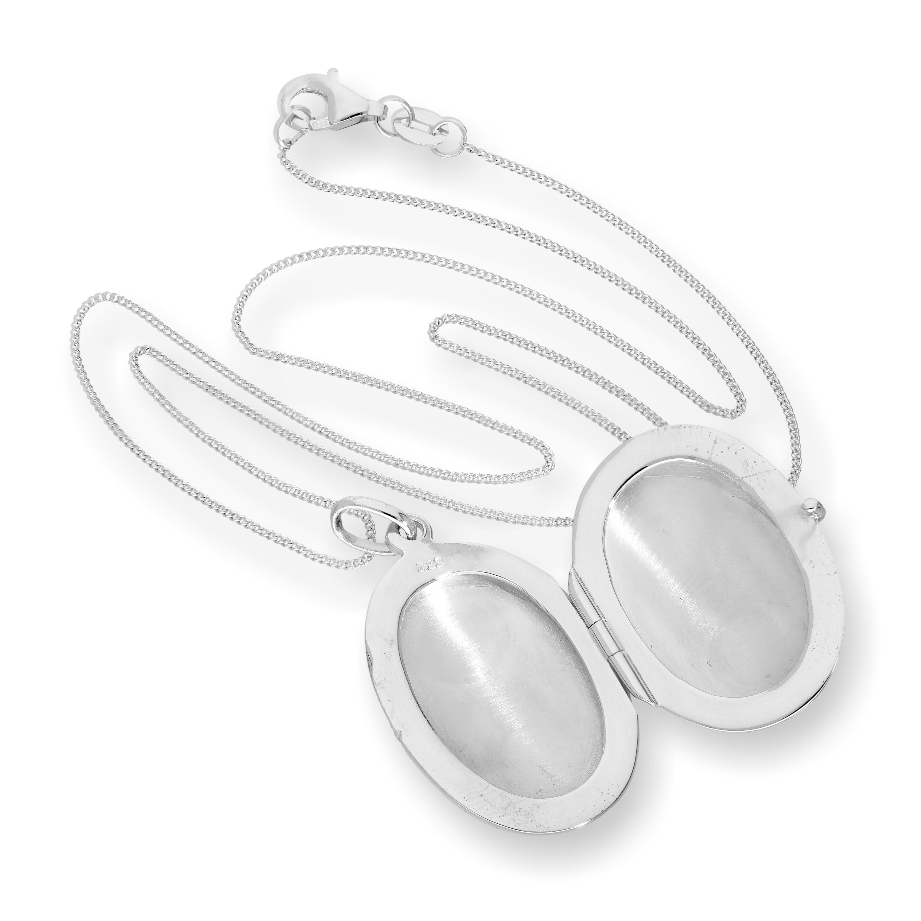 Sterling Silver Oval Engravable Locket 14 - 32 Inches
