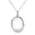 Sterling Silver Oval Engraved Locket 14 - 32 Inches