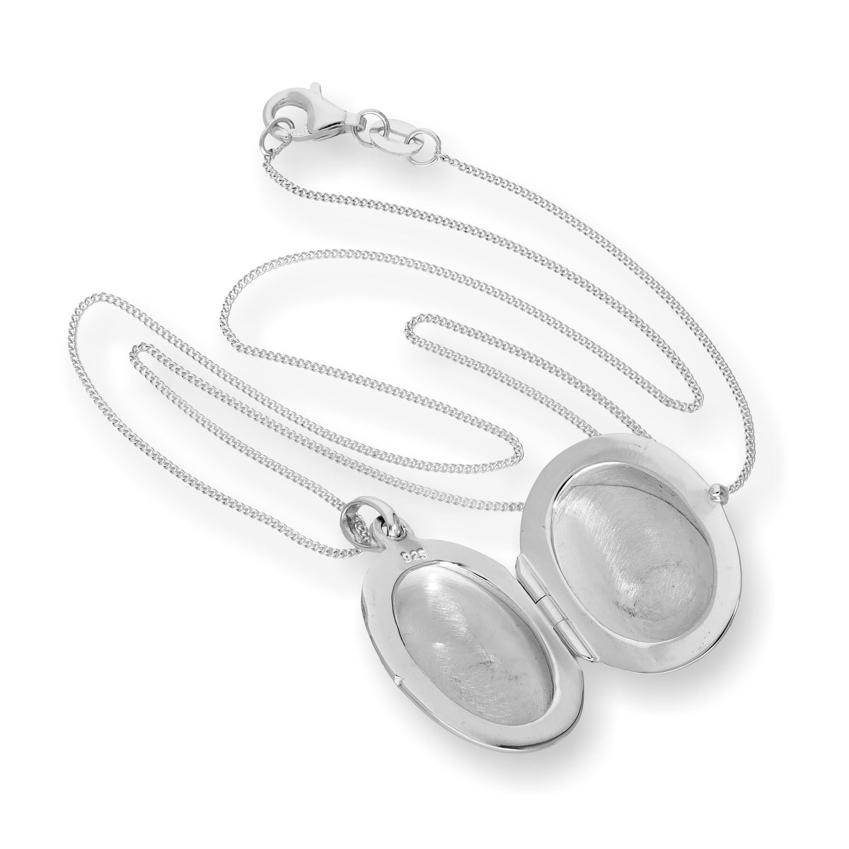 Sterling Silver Engravable Oval Locket 14 - 32 Inches