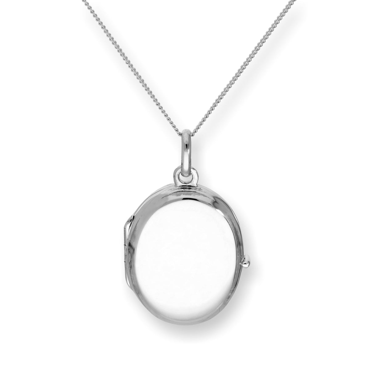 Sterling Silver Engravable Oval Locket 14 - 32 Inches