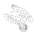 Sterling Silver Round Engraved Locket on Chain 14 - 32 Inches