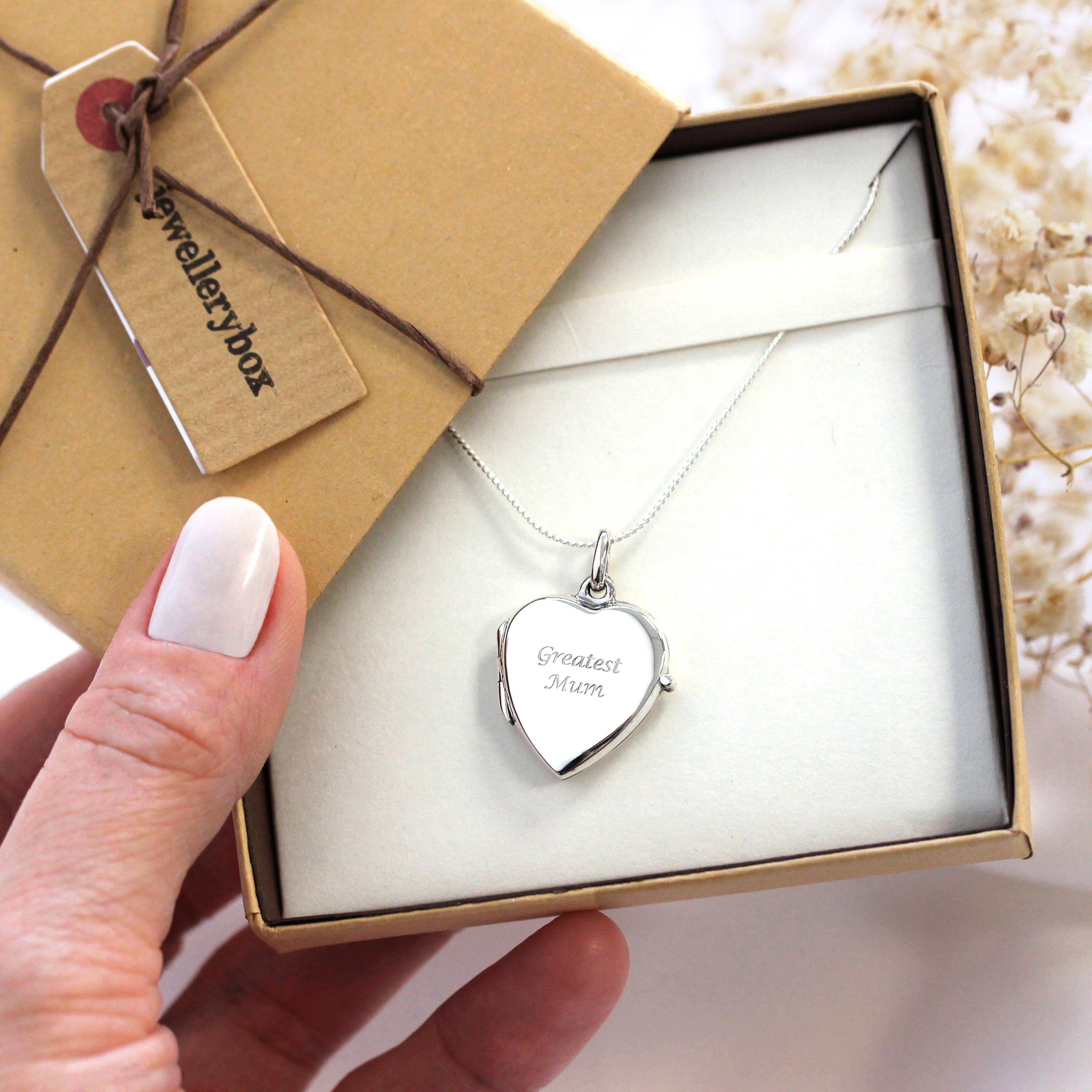 Sterling Silver Engravable Heart Locket on Chain 14 - 28 Inches