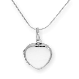 Sterling Silver Engravable Heart Locket on Chain 14 - 28 Inches