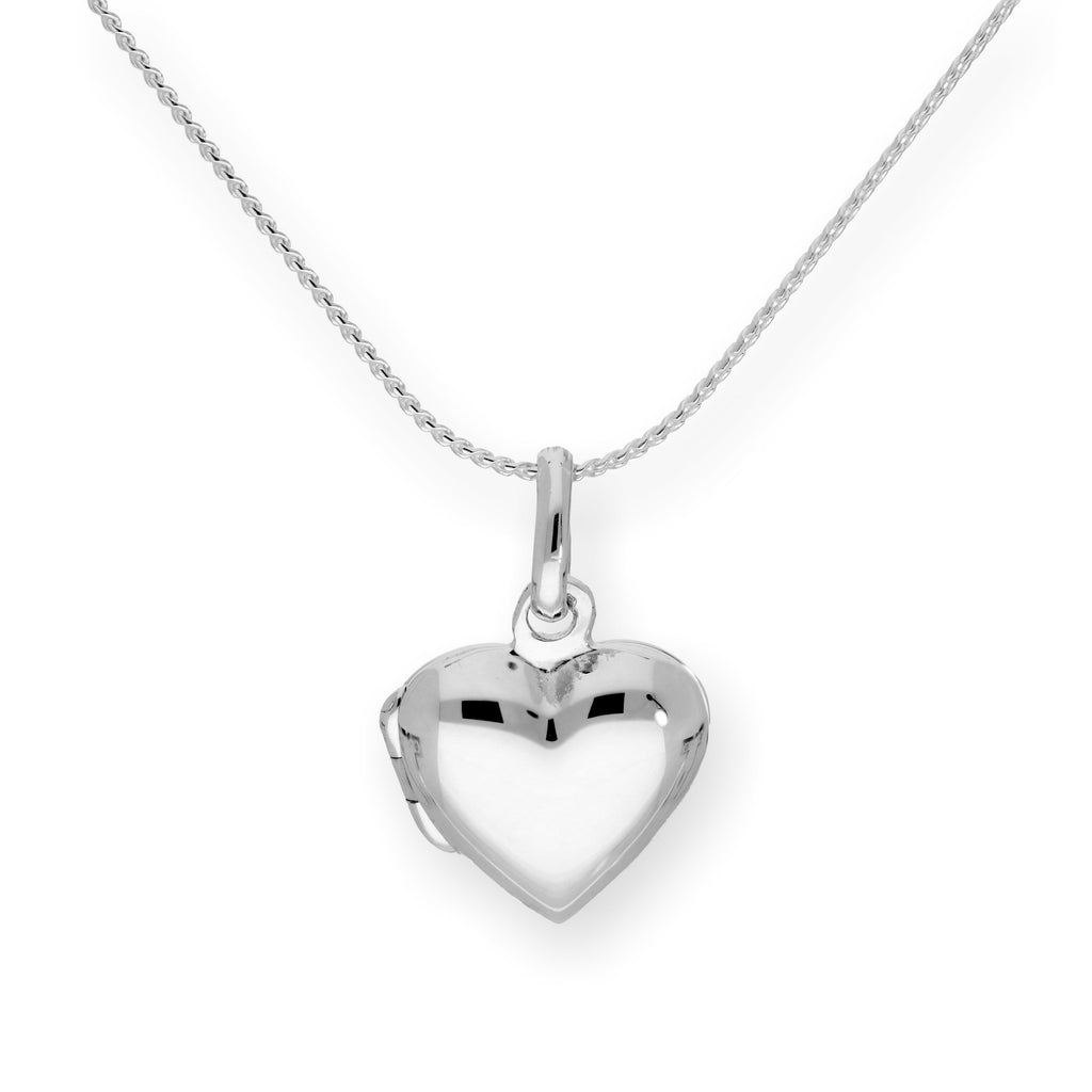 Sterling Silver Puffed Heart Engravable Locket on 14 - 28 Inches