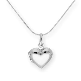 Sterling Silver Puffed Heart Engravable Locket on 14 - 28 Inches
