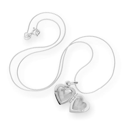 Sterling Silver Puffed Heart Engravable Locket on 16 - 22 Inches