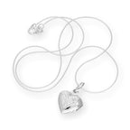 Sterling Silver Puffed Heart Engraved Locket on Chain 14 - 28 Inches