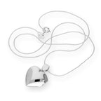Sterling Silver Engravable Puffed Heart Locket on Chain 14 - 28 Inches