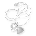 Sterling Silver Puffed Heart Engraved Locket on Chain 14 - 28 Inches