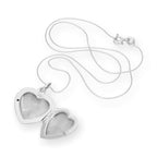 Sterling Silver Engravable Floral Heart Locket on Chain 14 - 28 Inches