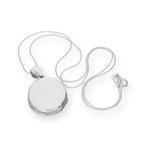 Sterling Silver 4 Photo Engravable Round Family Locket on Chain 14 - 28 Inches