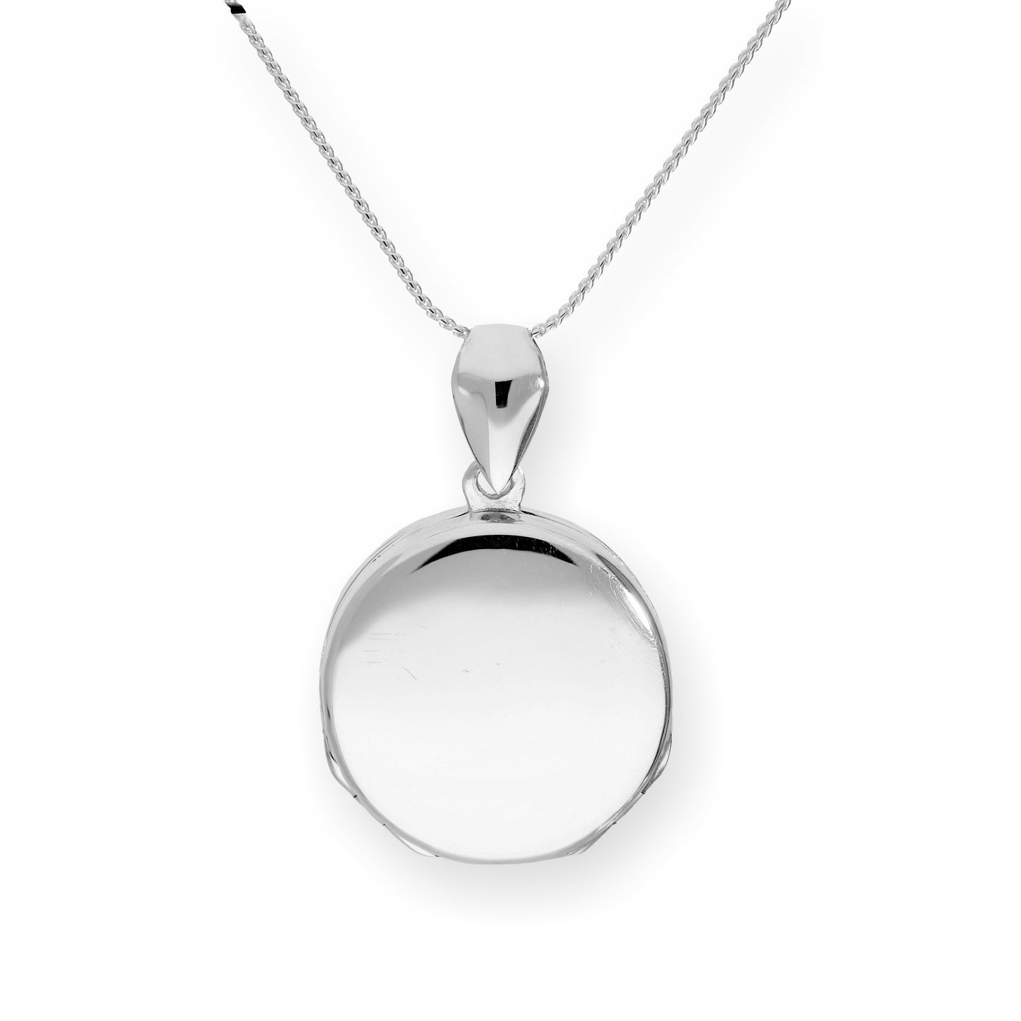 Sterling Silver 4 Photo Engravable Round Family Locket on Chain 14 - 28 Inches