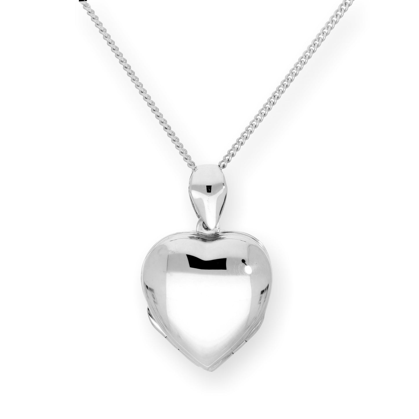 Sterling Silver 4 Photo Engravable Heart Family Locket on Chain 16 - 24 Inches