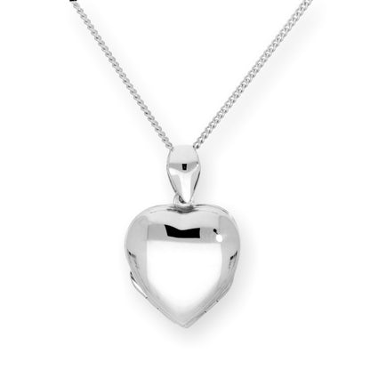 Sterling Silver 4 Photo Engravable Heart Family Locket on Chain 16 - 24 Inches