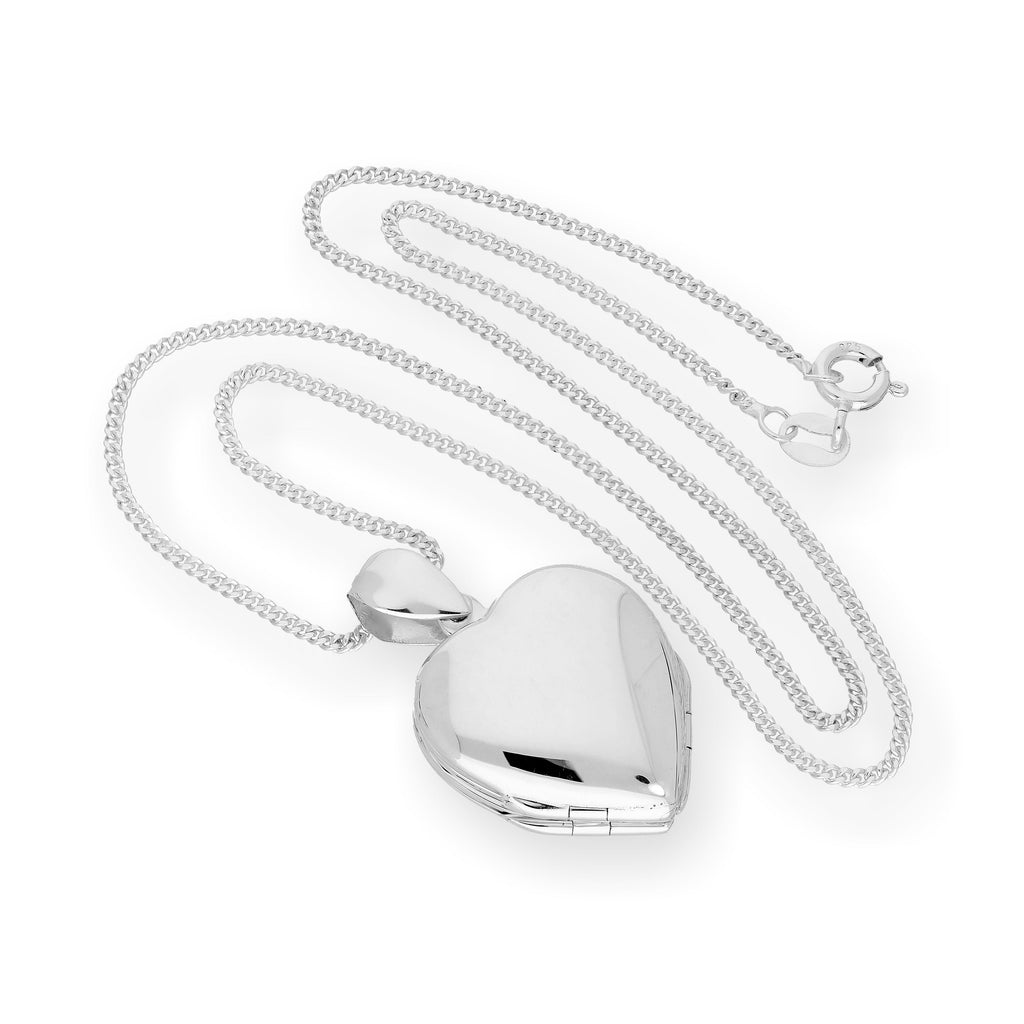 Sterling Silver 4 Photo Engravable Heart Family Locket on Chain 16 - 22 Inches