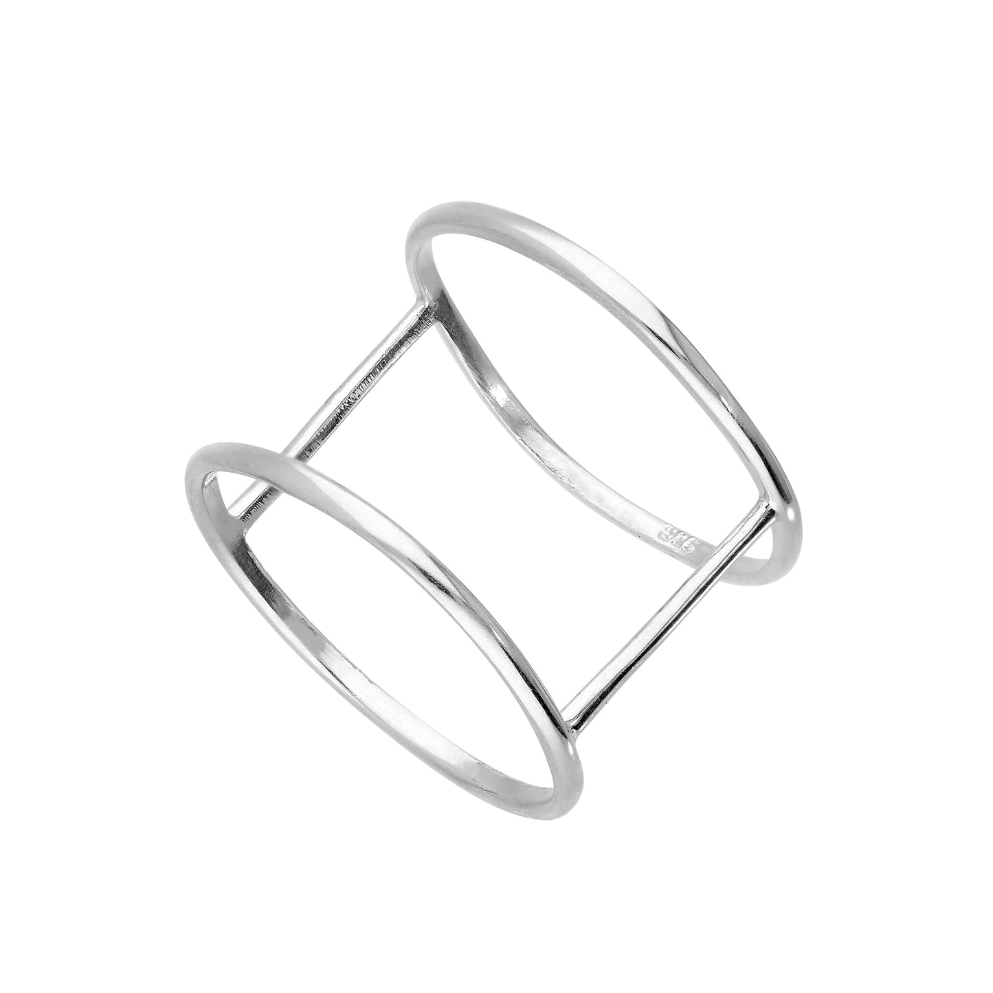 Sterling Silver Double Band Ring Size I - W