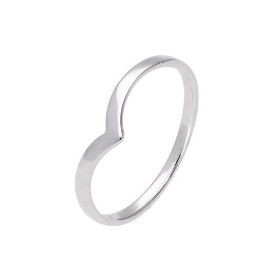 Sterling Silver Chevron Ring Size J - W
