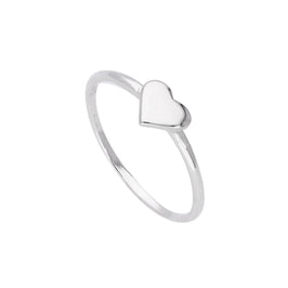 Sterling Silver Heart Ring Size J - W