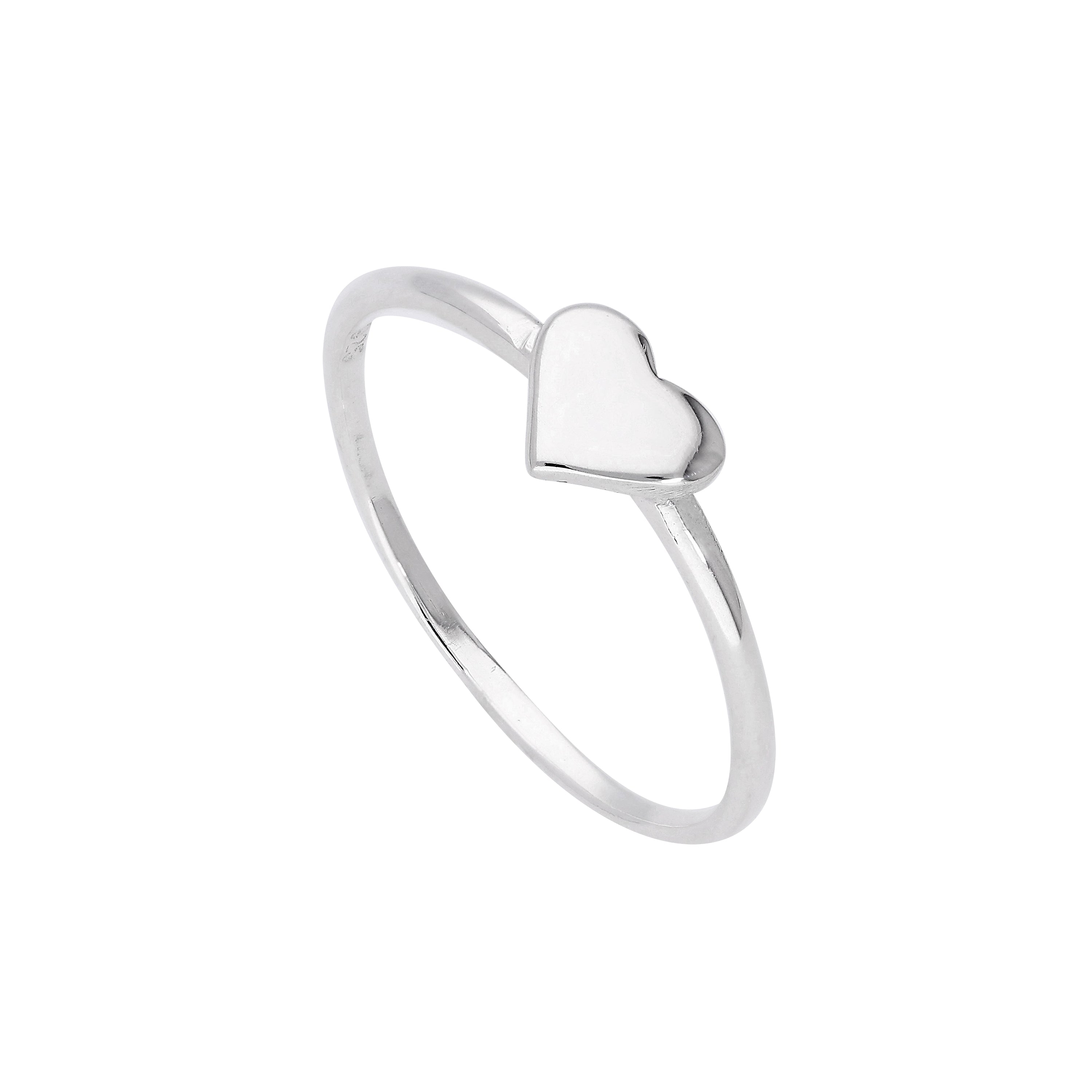 Sterling Silver Heart Ring Size J - W