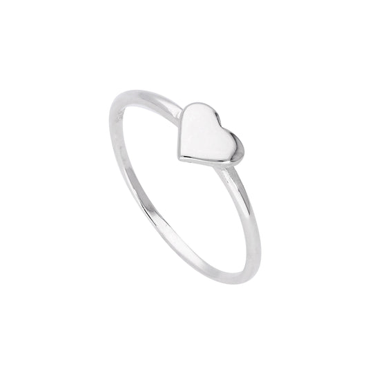 Sterling Silver Heart Ring Size J - W