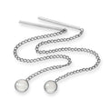 Sterling Silver & Round CZ Crystal Birthstone Pull Thru Earrings