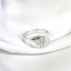 Sterling Silver Engravable Mens Signet Ring Size J - Z+1