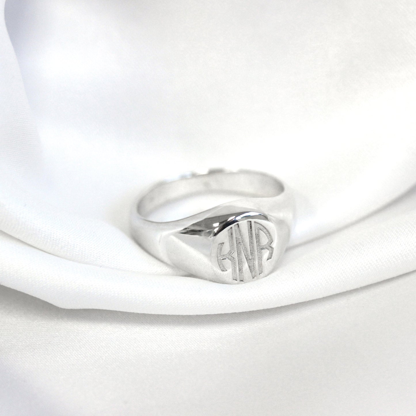 Sterling Silver Engravable Mens Signet Ring Size J - Z+1