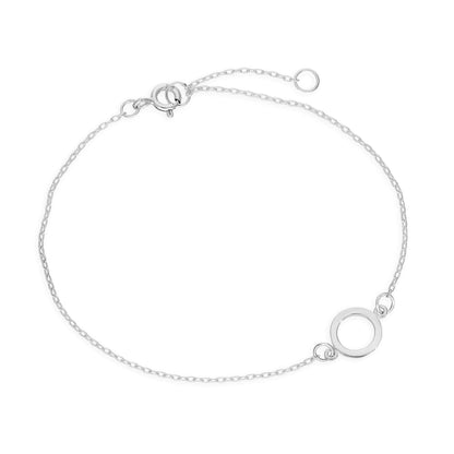 Sterling Silver Karma Circle Bracelet 7 Inches
