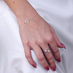 Sterling Silver Karma Circle Bracelet 7 Inches