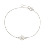 Sterling Silver 7 Inch Bracelet w Engravable Circle