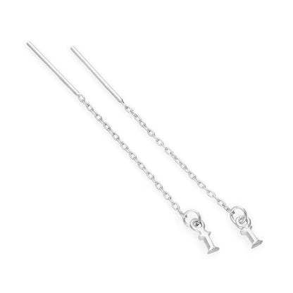 Sterling Silver Alphabet Letter Pull Through Earrings A - Z