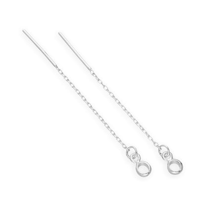 Sterling Silver Alphabet Letter Pull Through Earrings A - Z