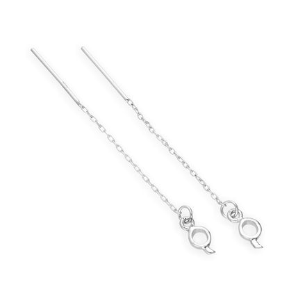 Sterling Silver Alphabet Letter Pull Through Earrings A - Z