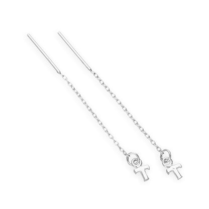 Sterling Silver Alphabet Letter Pull Through Earrings A - Z