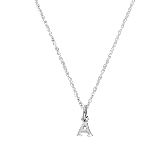 Tiny Sterling Silver Alphabet Letter A Pendant Necklace 14 - 22 Inches