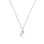 Tiny Sterling Silver Alphabet Letter C Pendant Necklace 14 - 22 Inches