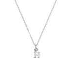 Tiny Sterling Silver Alphabet Letter H Pendant Necklace 14 - 22 Inches