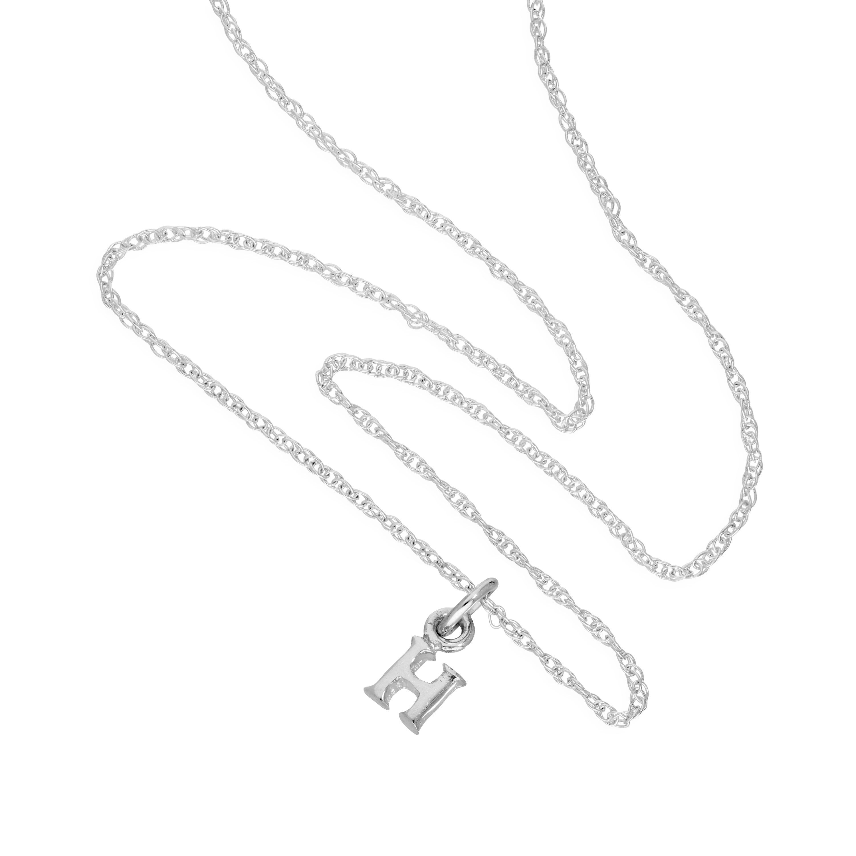 Tiny Sterling Silver Alphabet Letter H Pendant Necklace 14 - 22 Inches