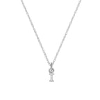 Tiny Sterling Silver Alphabet Letter I Pendant Necklace 14 - 22 Inches