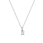 Tiny Sterling Silver Alphabet Letter K Pendant Necklace 14 - 22 Inches
