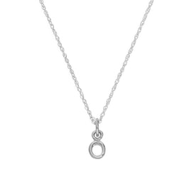 Tiny Sterling Silver Alphabet Letter O Pendant Necklace 14 - 22 Inches