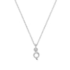 Tiny Sterling Silver Alphabet Letter Q Pendant Necklace 14 - 22 Inches