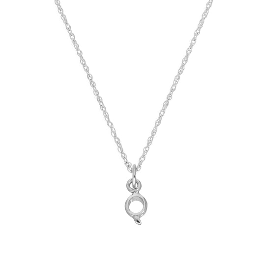 Tiny Sterling Silver Alphabet Letter Q Pendant Necklace 14 - 22 Inches