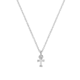 Tiny Sterling Silver Alphabet Letter T Pendant Necklace 14 - 22 Inches