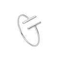 Sterling Silver Bar Ring Size J - W