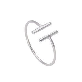 Sterling Silver Bar Ring Size J - W