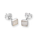 Sterling Silver & Mother of Pearl Square Stud Earrings